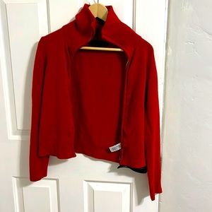 French Connection Red Zipper Cardigan